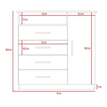 Organizador Barlovento, Cobre y Blanco, con Cuatro Cajones y una Puerta