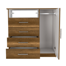 Organizador Barlovento, Cobre y Blanco, con Cuatro Cajones y una Puerta