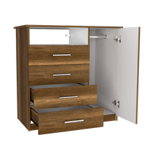 Organizador Barlovento, Cobre y Blanco, con Cuatro Cajones y una Puerta