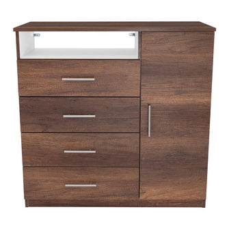 Organizador Barlovento, Cobre y Blanco, con Cuatro Cajones y una Puerta