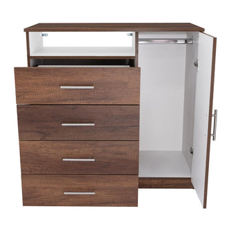 Organizador Barlovento, Cobre y Blanco, con Cuatro Cajones y una Puerta