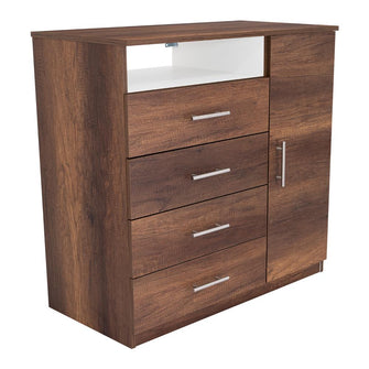 Organizador Barlovento, Cobre y Blanco, con Cuatro Cajones y una Puerta