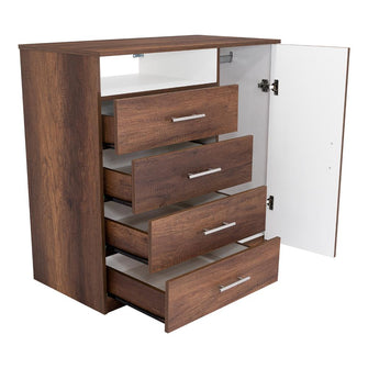 Organizador Barlovento, Cobre y Blanco, con Cuatro Cajones y una Puerta
