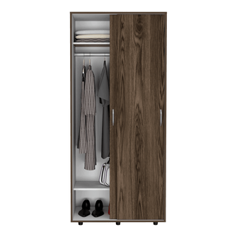 Closet Irmac, Chocolate y Blanco, con Dos Puertas Deslizables