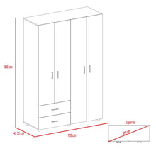 Closet Arkola, Wengue, Con Dos Cajones Organizadores y Cuatro Puertas Abatibles