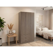Closet América, Avellana y Blanco, Con Dos Cajones y Variedad De Entrepaños