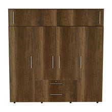 Closet Babel, Cobre y Blanco, con Cuatro Puertas Abatibles y Cuatro Cajones Multiusos