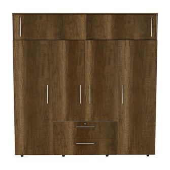 Closet Babel, Cobre y Blanco, con Cuatro Puertas Abatibles y Cuatro Cajones Multiusos