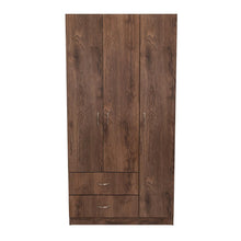 Closet América, Chocolate y Blanco, con Dos Cajones y Variedad de Entrepaños