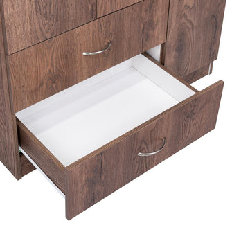 Closet América, Chocolate y Blanco, con Dos Cajones y Variedad de Entrepaños