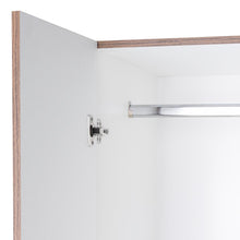 Closet América, Chocolate y Blanco, con Dos Cajones y Variedad de Entrepaños