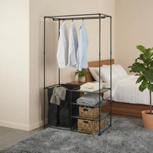 Closet Organizador Lupont, Negro, De tres niveles y dos canastas para ropa