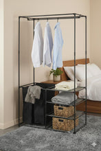 Closet Organizador Lupont, Negro, De tres niveles y dos canastas para ropa
