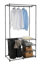 Closet Organizador Lupont, Negro, De tres niveles y dos canastas para ropa