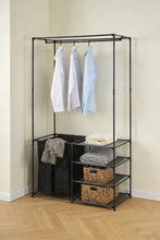 Closet Organizador Lupont, Negro, De tres niveles y dos canastas para ropa