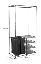 Closet Organizador Lupont, Negro, De tres niveles y dos canastas para ropa