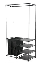 Closet Organizador Lupont, Negro, De tres niveles y dos canastas para ropa
