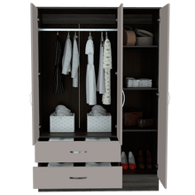 Closet Aster, Grafito y Cocoa, con Puerta Espejo