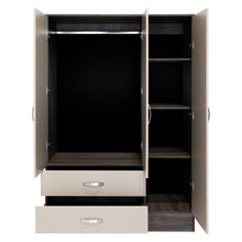 Closet Aster, Grafito y Cocoa, con Puerta Espejo