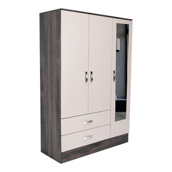Closet Aster, Grafito y Cocoa, con Puerta Espejo