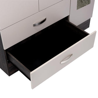 Closet Aster, Grafito y Cocoa, con Puerta Espejo