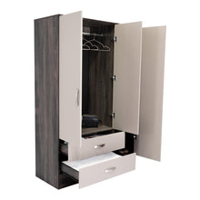 Closet Aster, Grafito y Cocoa, con Puerta Espejo