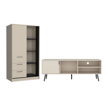 Combo para Habitación Jaspe, Incluye Closet y Mesa para TV