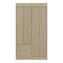 Closet Houston, Cartagena y Wengue , Con cuatro puertas batientes y dos cajones con amplio espacio de almacenamiento