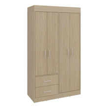 Closet Houston, Cartagena y Wengue , Con cuatro puertas batientes y dos cajones con amplio espacio de almacenamiento