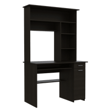 Escritorio Zafir, Wengue, con Un Cajón y Cinco Entrepaños