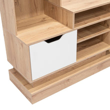 Mesa para Tv Fuze, Café Claro y Blanco, Para Televisor para 55 Pulgadas