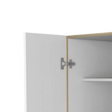 Closet Douglas, Café Claro y Blanco, con dos Puertas y Tubo para Colgar Ropa ZF