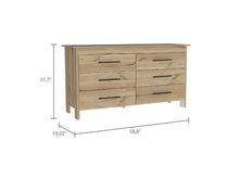 Organizador Asteria Café Claro y Blanco, con Seis Cajones y manijas negras ZF