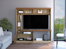 Mesa Para Tv Roy, Café Claro y Castaño, con Espacio Para Televisor de Hasta 50 Pulgadas