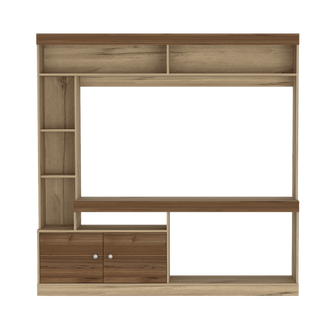 Mesa Para Tv Roy, Café Claro y Castaño, con Espacio Para Televisor de Hasta 55 Pulgadas