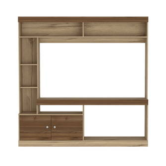 Mesa Para Tv Roy, Café Claro y Castaño, con Espacio Para Televisor de Hasta 50 Pulgadas