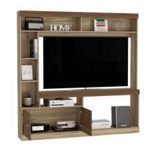 Mesa Para Tv Roy, Café Claro y Castaño, con Espacio Para Televisor de Hasta 50 Pulgadas