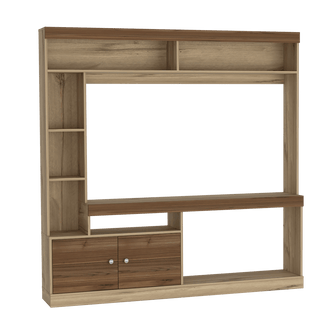 Mesa Para Tv Roy, Café Claro y Castaño, con Espacio Para Televisor de Hasta 55 Pulgadas