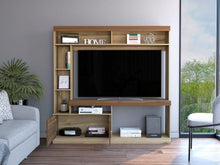 Mesa Para Tv Roy, Café Claro y Castaño, con Espacio Para Televisor de 50 Pulgadas Cop