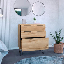 Organizador Concet, Cafe claro y Wengue, con tres cajones