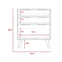 Organizador Concet, Cafe claro y Wengue, con tres cajones