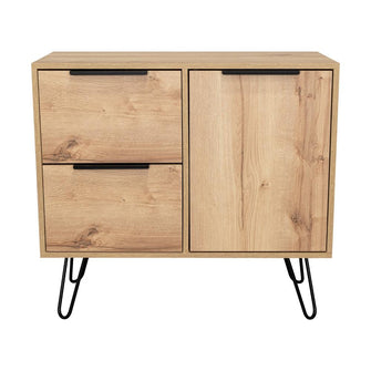 Organizador Doble Marit, Café Claro y Wengue, con patas metalicas