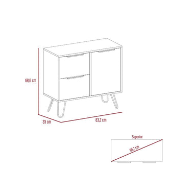 Organizador Doble Marit, Café Claro y Wengue, con patas metalicas