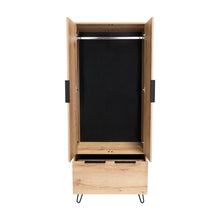 Closet Ali, Café Claro y Wengue, con Dos Puertas y Cajonera