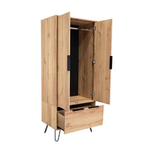 Closet Ali, Café Claro y Wengue, con Dos Puertas y Cajonera