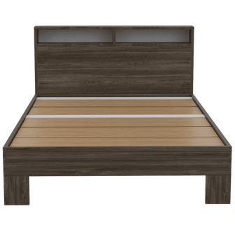 Cama Doble Besk, Avellana y Blanco, Incluye Tendido de Tablas