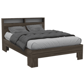 Cama Doble Besk, Avellana y Blanco, Incluye Tendido de Tablas