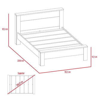 Combo Para Habitación Repoll, Incluye Cama Doble, Mesa de Noche y Organizador