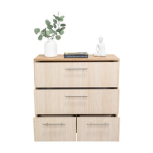 Organizador Sevin, Fresno Europeo y Blanco Duqueza, con cuatro cajones para guardar objetos personales