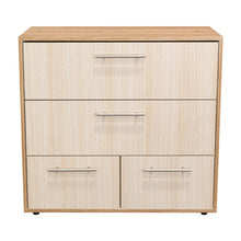 Organizador Sevin, Fresno Europeo y Blanco Duqueza, con cuatro cajones para guardar objetos personales